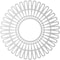 Ekena Millwork Cornelius Architectural Grade PVC Pierced Ceiling Medallion, 36"OD x 13 3/8"ID x 1"P, Unfinished CMPP36CR - alternate 5